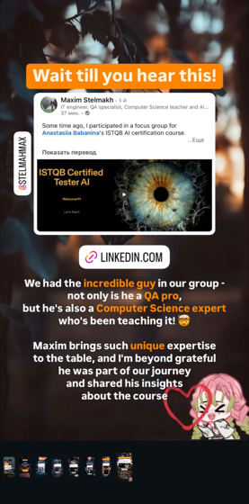 Maxim Stelmakh, LinkedIn post about CT-AI course